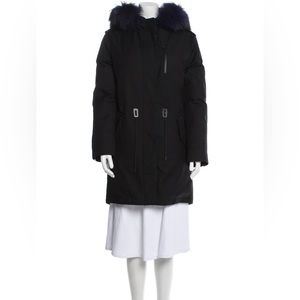 Mackage down parka with removable BLACK/BLUE real fur